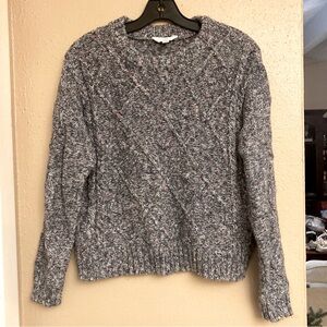 Grey Knit Pullover Sweater